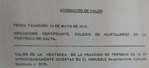 El Colegio de Martilleros desmintió haber hecho una tasación, y no avala la presentada por Almeda
