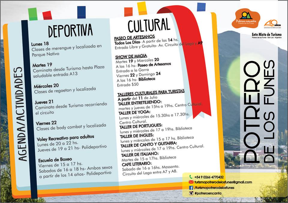Turismo, Cultura  y Deporte en Potrero de los Funes 
