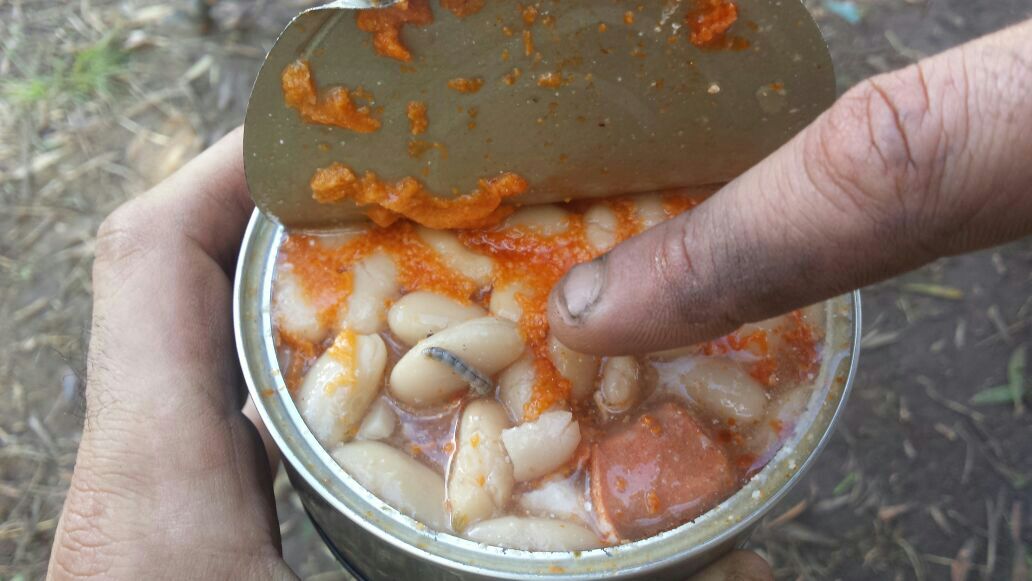 Food cans with worms