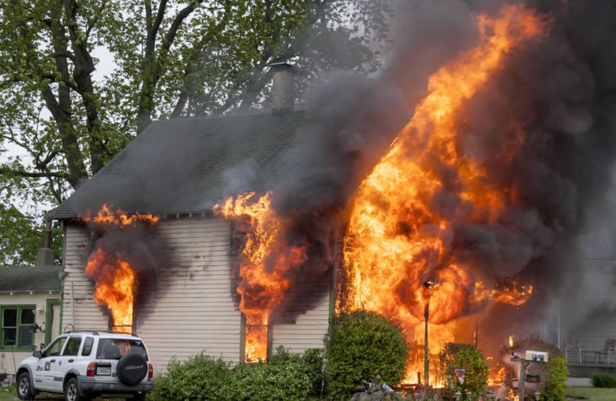 Great fire in Montreal, Canada