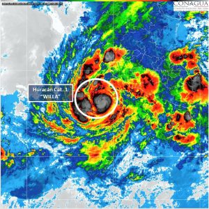 Los efectos de la tormenta tropical “Vicente” y el huracán “Willa” originarán lluvias en zonas de Guerrero