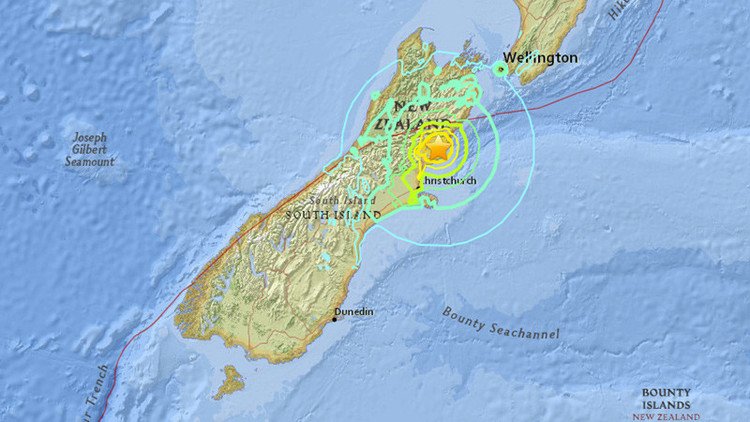 Tsunami afecta a Nueva Zelanda tras fuerte terremoto.