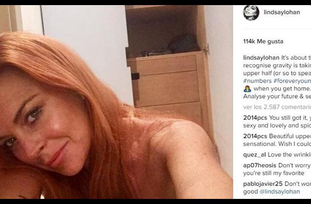 Lindsay Lohan se desnuda en Instagram y reflexiona sobre su físico