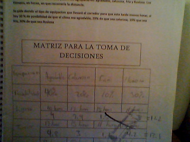 Matriz para la toma de decisiones y Matriz de planificacion.