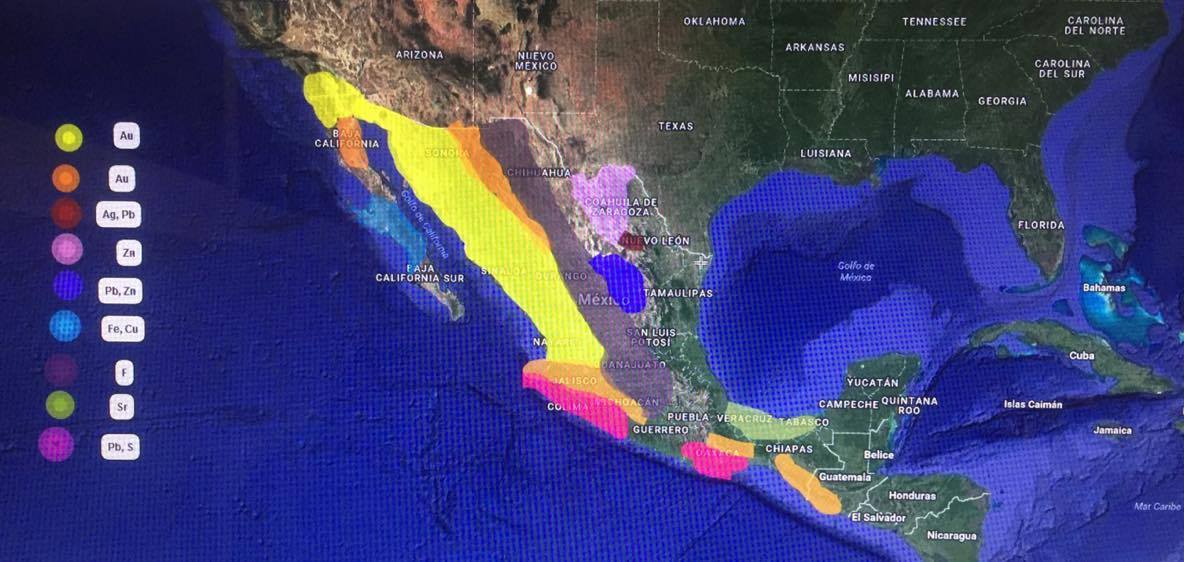 Mapa de minería en México 