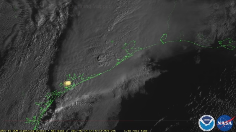 Primeras imágenes de rayos desde el satélite GOES-16