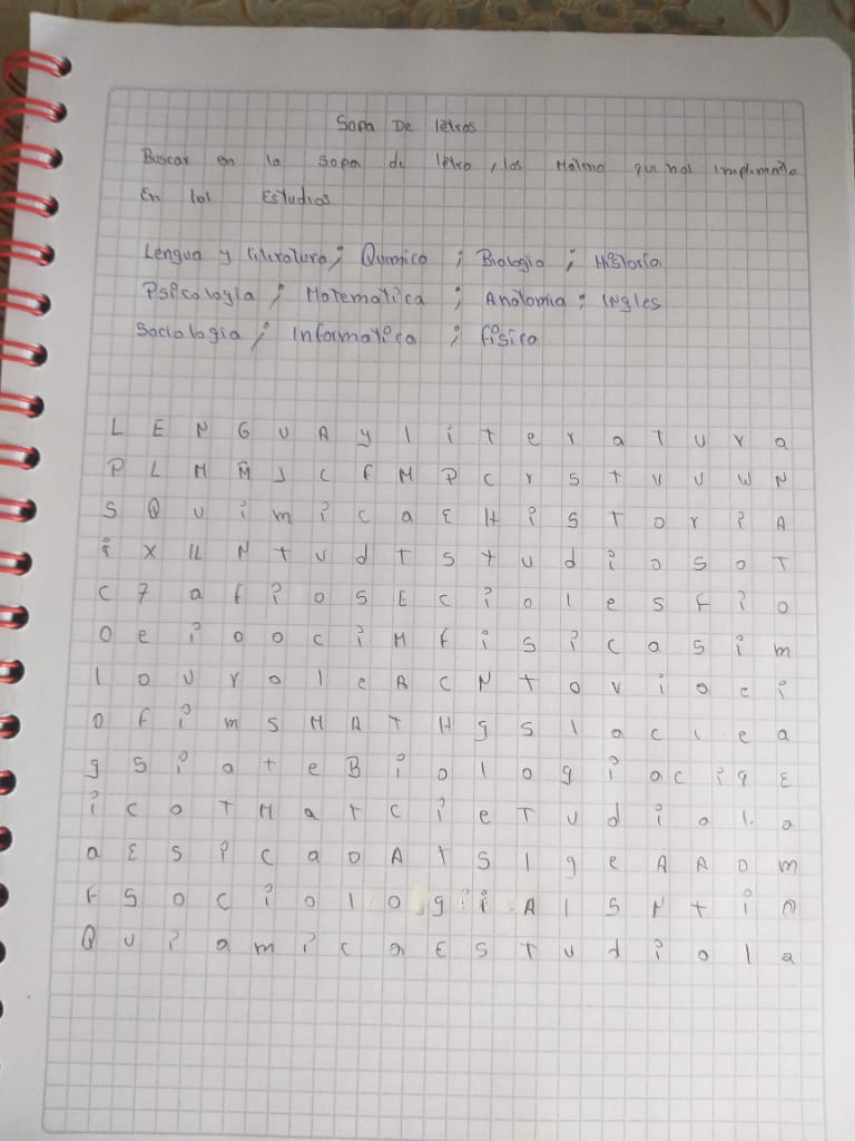 SOPA DE LETRAS