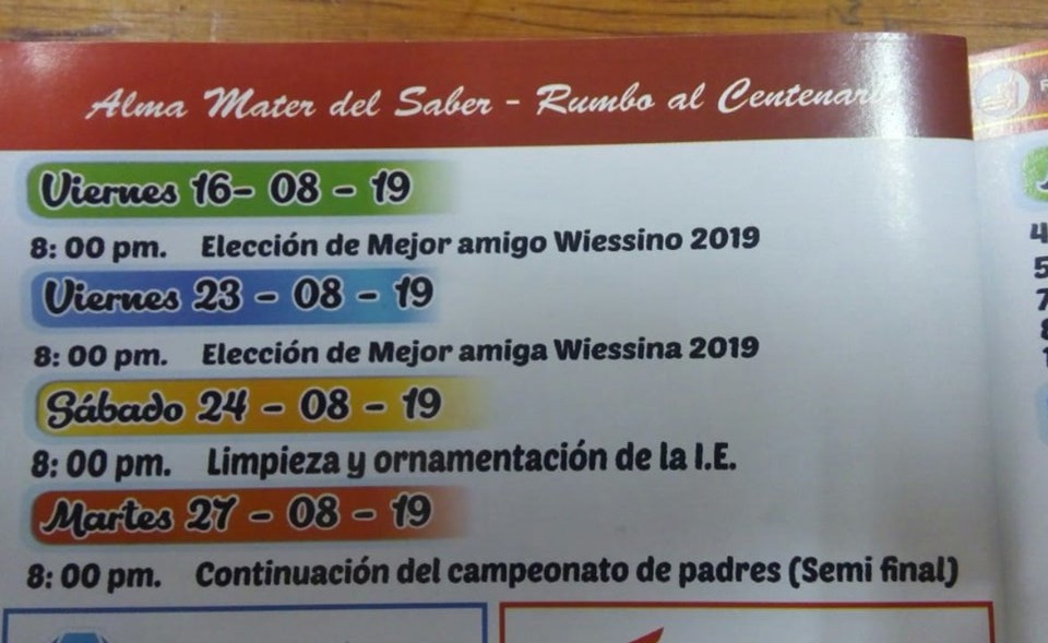 PROGRAMA DE ANIVERSARIO