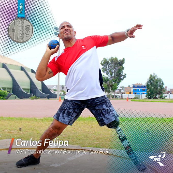 ¡Arriba, Perú Carlos Felipa ganó la medalla de plata en Lanzamiento de Bala en los Parapanamericanos Lima 2019