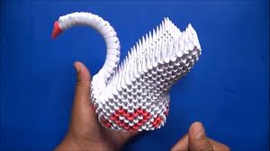 "Cisnes en origami 3D"