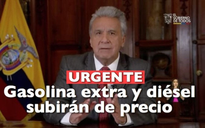 Sin el subsidio a la gasolina se incrementa el costo de la vida en todo el Ecuador