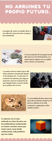 infografía de drogas y apuestas (cubo de artes)
