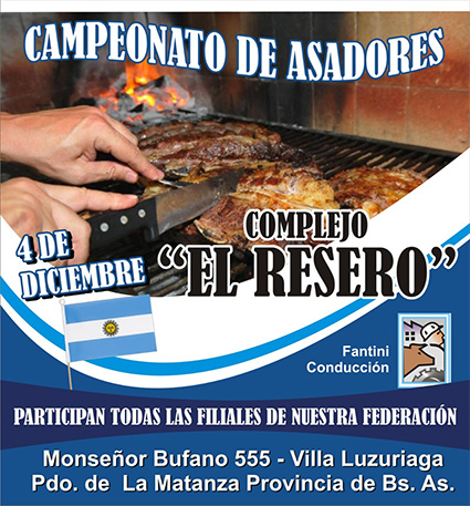 "CAMPEONATO DE ASADORES", apoyamos y acompañamos este excelente evento, Gustavo Grau y colaboradores..