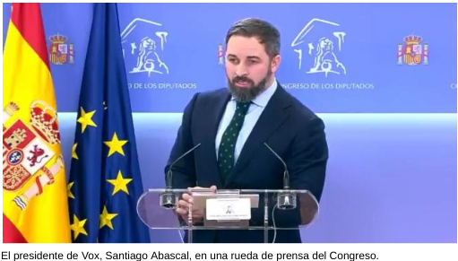 Abascal, del pin parental: "La enseñanza de juegos eróticos a niños de 0 a 6 años está cerca de la corrupción de menores".