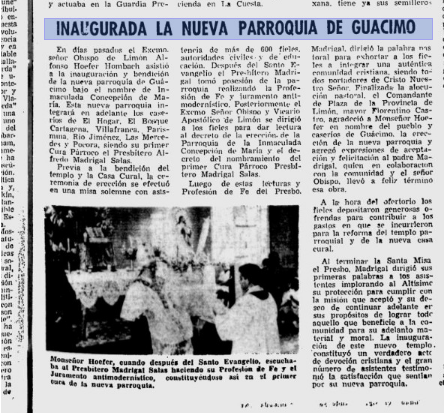 Inaugurada la nueva parroquia de Guacimo