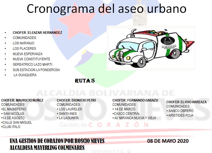 SERVICIOS PUBLICOS RUTA DE HOY 08/05/2020