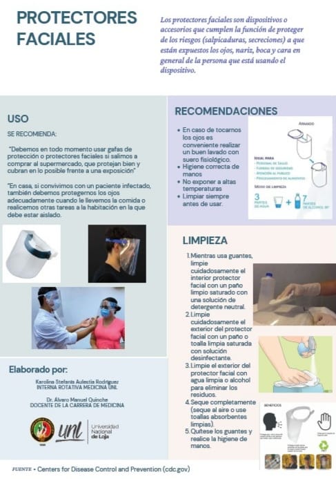 cuidados del PROTECTOR FACIAL