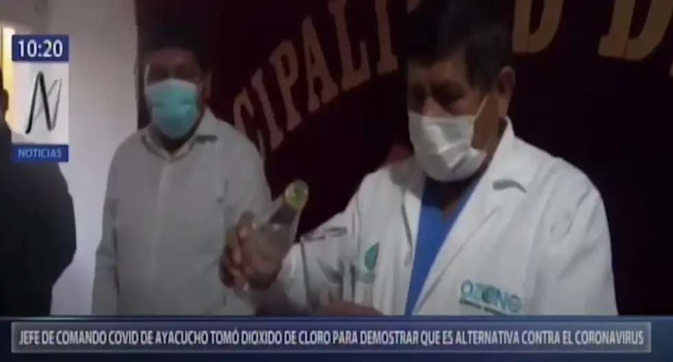 Jefe del Comando COVID en Ayacucho presentó al dióxido de cloro como tratamiento para el coronavirus