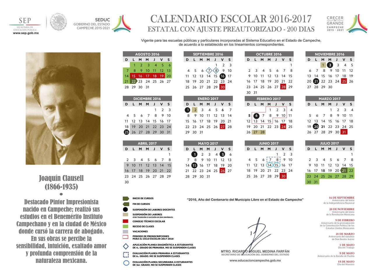 Calendario  Escolar 2016-2017