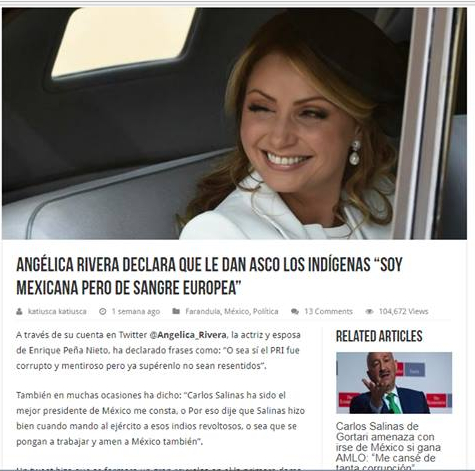 Dos noticias falsas de Angélica Rivera