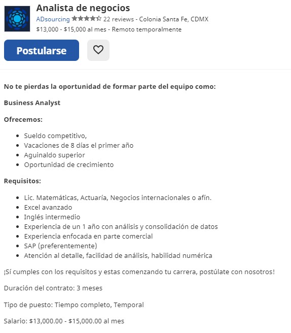 Analista de negocios