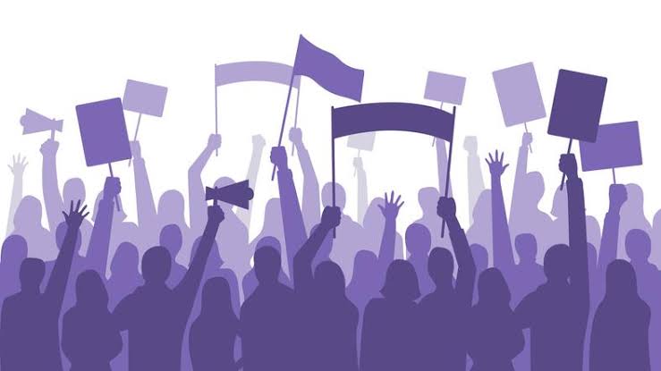 Mujeres protestan en el 8M en la CDMX.