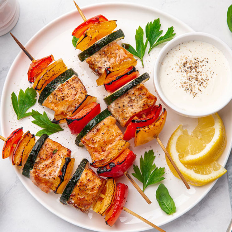 Brochette of salmon