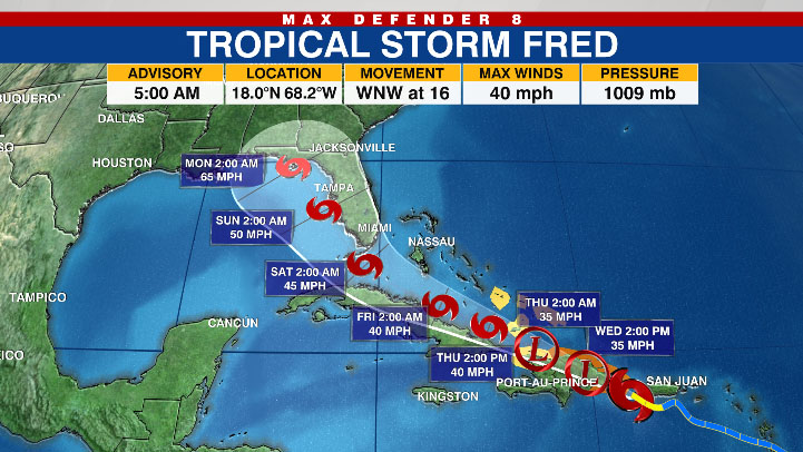 Tormenta Fred, traerá mucha lluvia hoy en gran parte del territorio Dominican