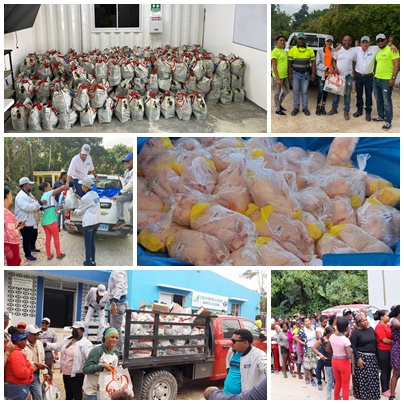 Minera Belfond Enterprise entrega canastas navideñas en Barahona.