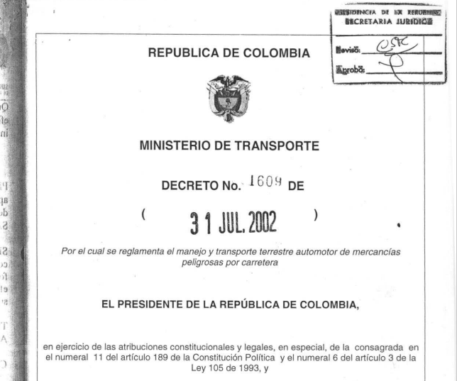 Decreto 1609 del 2002