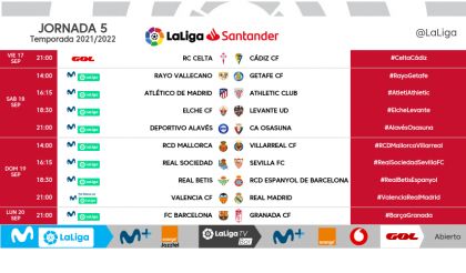 Jornada 5, Liga Santander