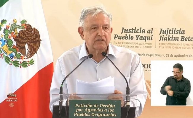 A nombre del Estado, AMLO pide perdón al pueblo Yaqui por injusticias en su contra