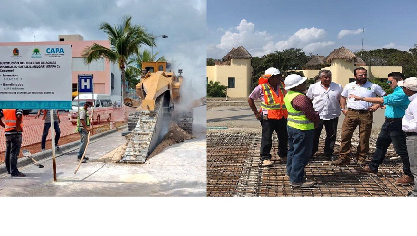 Supervisa el director de la CAPA avances de obras de agua potable y saneamiento en las cabeceras municipales de Cozumel y Tulum