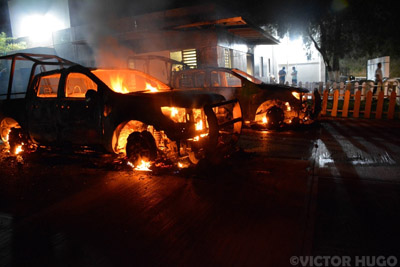 Queman patrullas y comandancia municipal en Motozintla el lunes